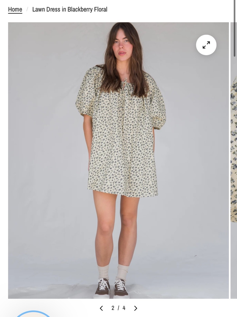 Girls' Cream Puff-Sleeve Floral Blouse